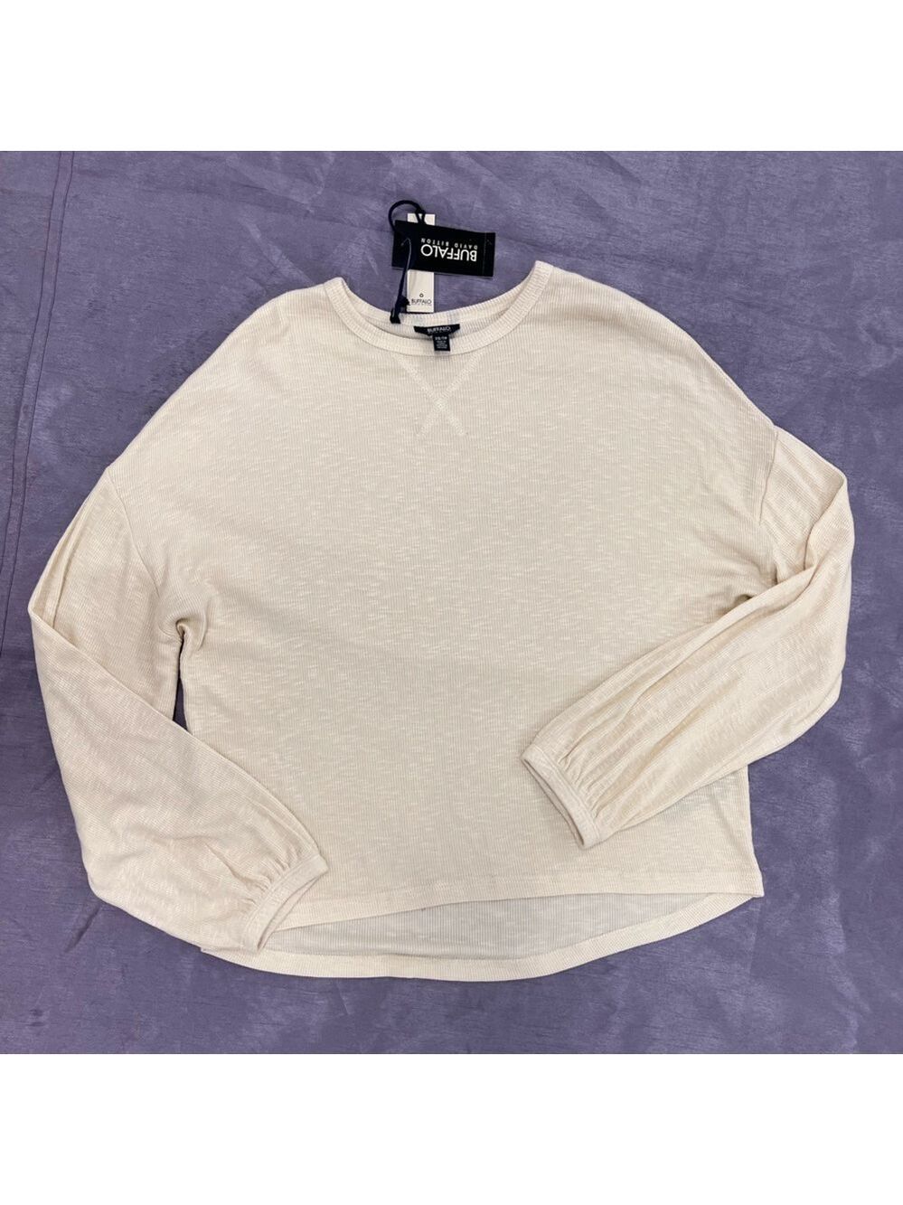 NWT $49 Buffalo Davin Britton Stretchy Long Sleeve Top XS Runs Large - Picture 3 of 6